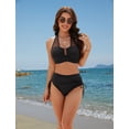 thumbnail image 2 of Set de bikini BMJL para mujer, cintura alta, adelgazante, control de barriga, 2 of 6