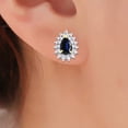 thumbnail image 3 of RYLOS Jewelry For Women Yellow Gold Plated Silver Birthstone Jewelry Ring, Earring & Pendant Necklace Gemstone & Diamonds Pear Tear Drop 6X4MM  Sapphire  September Birthstone Womens Jewelry Matching, 3 of 9