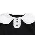 thumbnail image 4 of Autumn Baby Girls Cute Rompers Ruffles Collar Long Sleeve Solid Color Button Jumpsuits Clothes Black 6-12 Months, 4 of 7