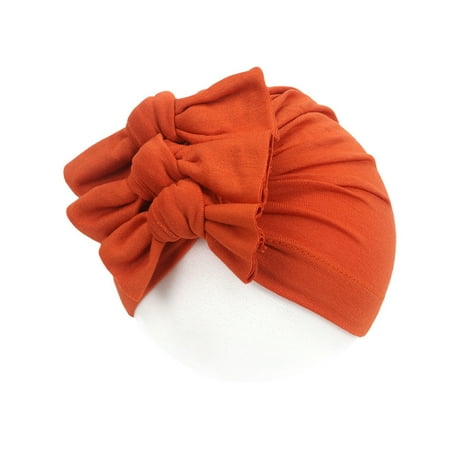 

STEADY Children s Flower Hats Soft Newborn Hats Girl Baby Boy Turban Cap Bowknot Hats One size / Orange