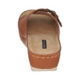 thumbnail image 3 of GC Shoes Womens Open Toe Wedge Sandals, Comfy Vegan Leather Slip On Low Heel Buckle Strap Slide Platform, Tan/Size 10, 3 of 5