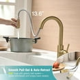 thumbnail image 4 of Modern Bar Sink Faucet for Kitchen Sink Single Handle with Pull Out Sprayer Hot and Cold Prep Sink Faucet Brushed Gold, 4 of 7