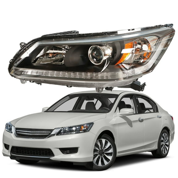 Genrics Headlight Assembly Replacement for 2013-2015 Honda Accord Sedan Halogen w/ DRL Headlight Headlamp Driver Side