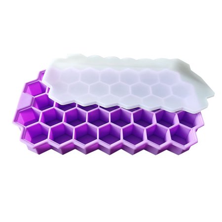 

Beehive Shape Ices Cubes Tray 37 Cubes Silicone Ices Mold Maker with Lid New