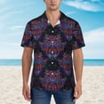 thumbnail image 2 of Fuzoiu Paisley And Owls Print Hawaiian Shirt for Men, Summer Beach Casual Short Sleeve Button Down Shirts, Men’s Beach Summer Shirts with Pocket,Large, 2 of 7