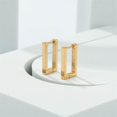thumbnail image 3 of Earring Square Geometric Earrings for Women Rectangular Gold Metal Earrings Jewelry, 3 of 4