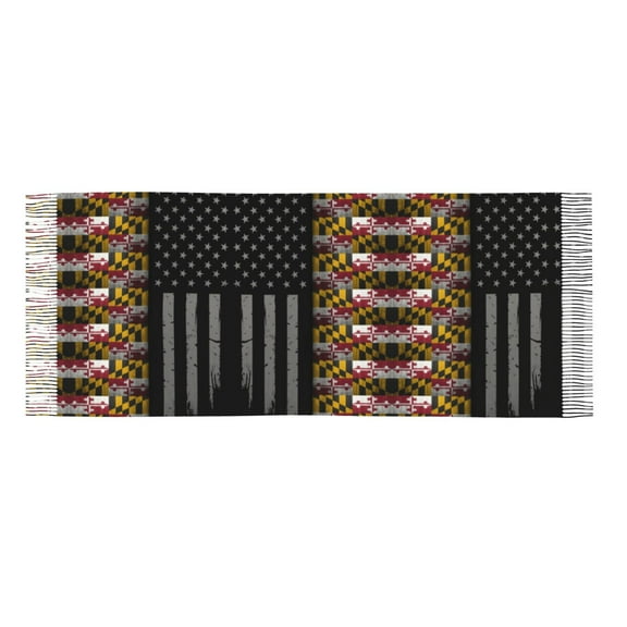 Women America Maryland Flag Scarfs Large Warm Soft Shawls Wraps