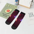 thumbnail image 7 of Rateoe Futuristic Red And Blue Bird Pattern Quarter Crew Socks,Toe Seamed Ankle Socks,Cotton Cushioned Breathable Athletic Crew Sports Socks, 7 of 7