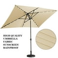 thumbnail image 4 of 6.5 x 10ft Rectangular Patio Umbrella with 26 Led Lights Outdoor Market Table Umbrella with Push Button Tilt and Crank for Garden(Taupe), 4 of 11