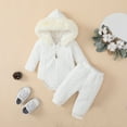 thumbnail image 2 of 6-9 Month Girl Clothes Girl Outfits Baby Girl Clothes Outfits Girls Hooded Long Sleeve Romper and Pants Outfit White 12-18 Months, 2 of 9