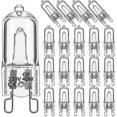 thumbnail image 1 of 20Pcs G9 Halogen Light Bulbs,40W Clear Halogen Lamps Dimmable,Warm White 2800K for Chandeliers,Pend P20250110506, 1 of 5