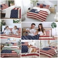 thumbnail image 5 of 3 Piece American Flag Duvet Cover Set Full Size, Microfiber Comforter/Quilt Cover with Corner Ties and 2 Pillowcases, Vintage Wooden Star Striped Red Blue All Season Soft Bedding with Zipper Closure, 5 of 8
