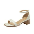 thumbnail image 2 of AXXD White Cute Sandals for Women Trendy Leather Summer Trendy Ankle Strap Mothers Day, 2 of 7