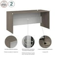 thumbnail image 5 of Bestar Ridgeley Contemporary Engineered Wood Desk Shell in Silver Maple/White, 5 of 11
