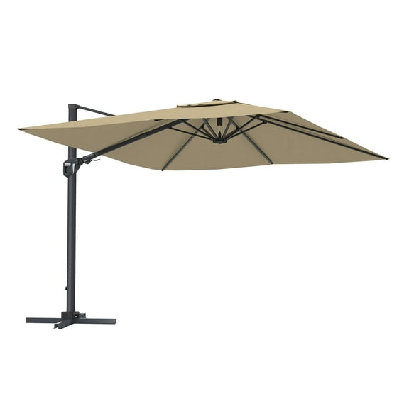 CASAINC 11FT Square Cantilever Patio Umbrella in Beige(without Umbrella Base)