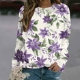 thumbnail image 2 of hxobax Cute Floral Sweatshirts for Womens Fall Trendy Pullover Long Sleeve Crewneck Tunic Top Shirts, 2 of 5