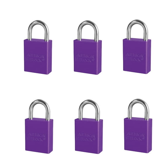 6 Pack of American Lock Padlock With 1 1/2" Solid Aluminum Body 1" Shackle