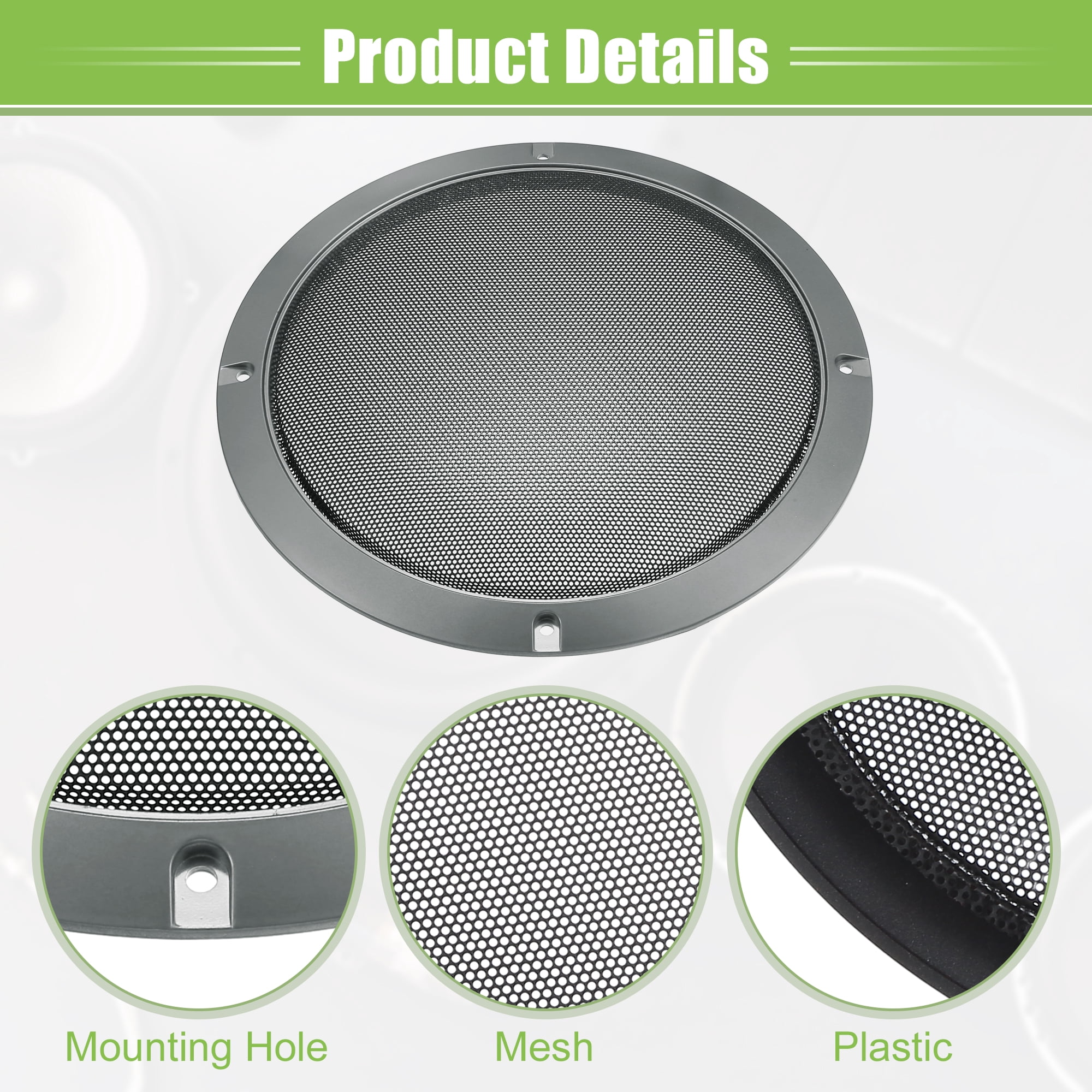 Unique Bargains Speaker Grills Cover Round Audio Speaker Subwoofer Protector Case Gray 8"