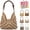 #E, variant on New Fashionable Handmade Woven Bag, Boho Woven Tote Bag with Cutout Square Flower Pattern, for Shopping, Or Beach Trips