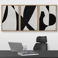 thumbnail image 2 of wall26 Framed Wall Art Print Set Boho Black and Gray Mid Century Polygons Abstract Patterns Digital Art Modern Art Bohemian Chic Relax/Calm for Living Room, Bedroom, Office - 16"x24"x3 Natu, 2 of 5