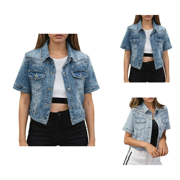 Womens Jackets Womens Fall Jackets Women's Oversized Denim Jacket - Loose Fit Casual Button Up, Vintage Washed, Autumn Winter Outerwear