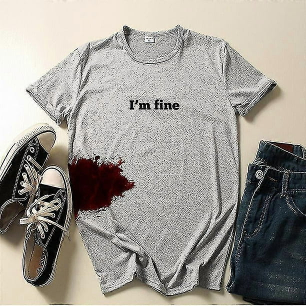 I'm Fine Graphic Novelty Sarcastic Movie Halloween Humor Zombie Funny T Shirt