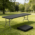thumbnail image 6 of 8 ft Portable Folding Table, Heavy Duty Plastic Foldable Table with Carrying Handle, Outdoor Indoor Plastic Dining Table for Camping and Party Picnic, Black, 6 of 7