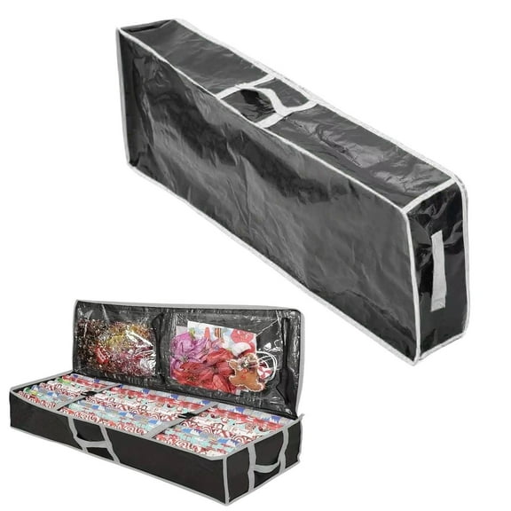 Blue Stone Christmas Storage Rack Spacious Under Bed Holiday Wrapping Paper Container Perfect For Wrapping Ribbons Bows Wrapping Etc