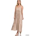 thumbnail image 2 of Zenana Women & Plus Relaxed Fit V-Neck Cami Full Length Tiered Boho Maxi Long Dress w/ Side Pockets, 2 of 5