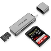 LENTION USB C to SD/Micro SD Card Reader,Type C SD 3.0 Card Adapter Compatible MacBook,Windows,Chrome(C7,Gray)