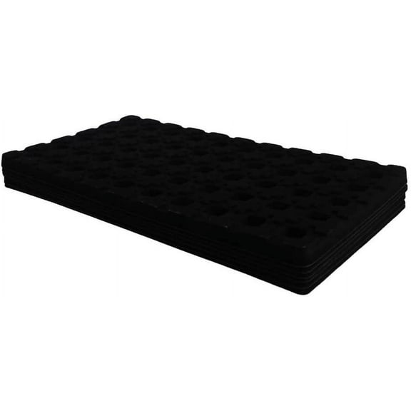 6 Qty Cowhide-Black 50 Earring Slot Flocked Storage Tray Inserts - For Merchandise Jewelry & Organization - N'icePackaging