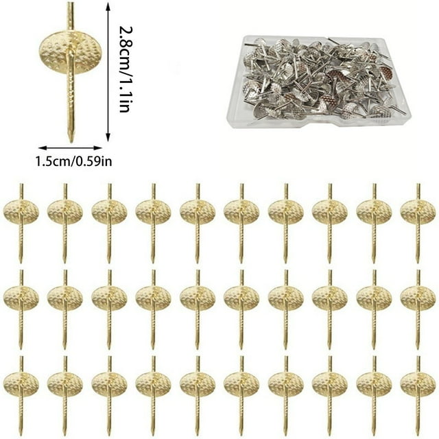 AKEGAMN Clearance! 50Pcs 20lbs Hangers Set Quick Photo Picture Frame Hangers Alloy Nail Hooks Plaster Picture Hanging Kit For Clock On Wooden Drywall Small frame nails design nail from going too far