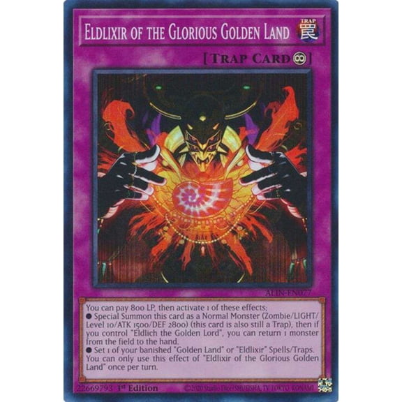 YuGiOh Alliance Insight Super Rare Eldlixir of the Glorious Golden Land ALIN-EN077