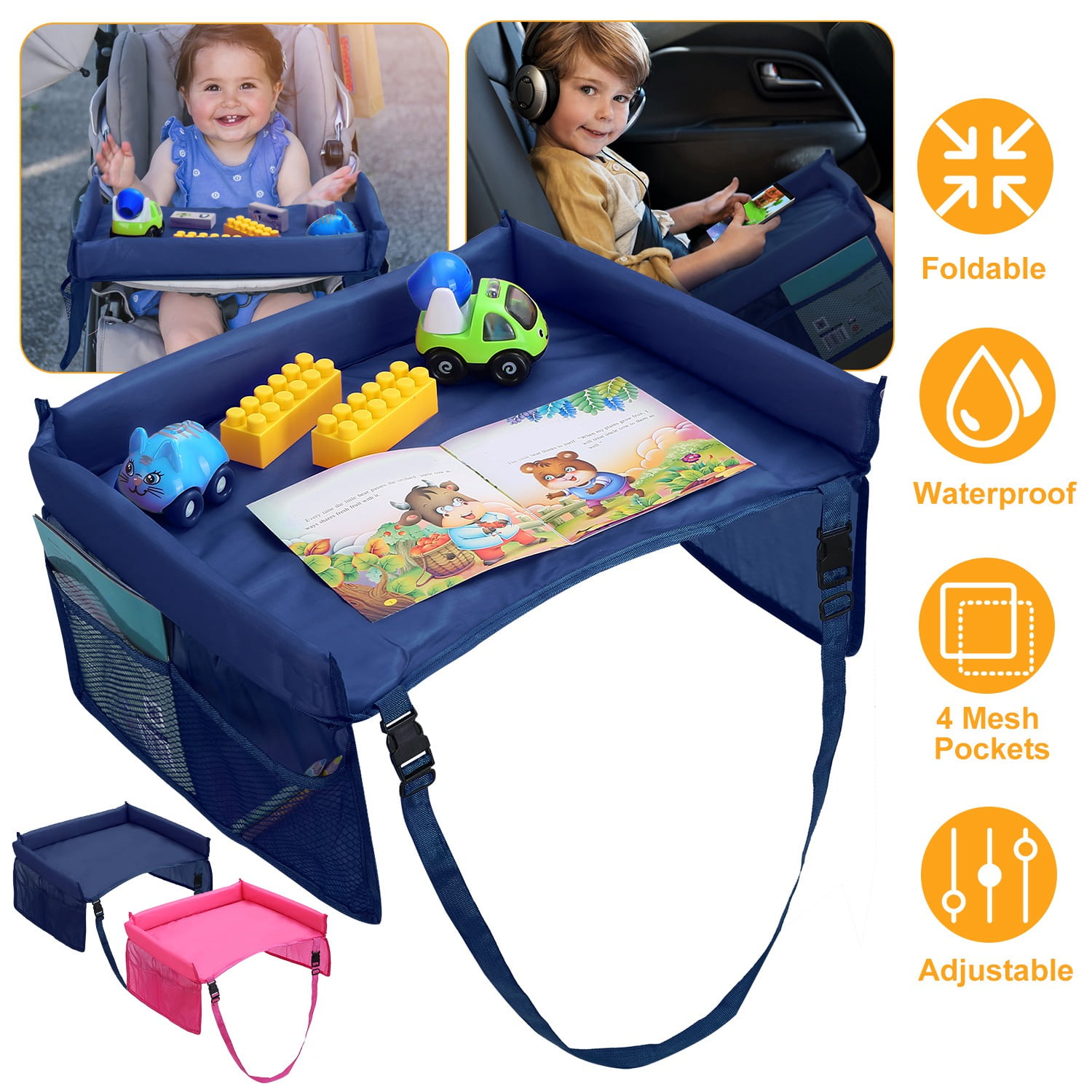 LC_ Child Car Seat Play Tray Storage Kid's Toy Holder Desk Stroller Board Lap 