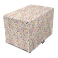 thumbnail image 1 of Floral Dog Crate Cover, Feminine Flowers Composition Spring Flourishes Design, Easy to Use Pet Kennel Cover Small Dogs Puppies Kittens, 7 Sizes, Pale Eggshell Multicolor, by Ambesonne, 1 of 6