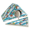 thumbnail image 2 of Hedgehog Fleece Corner Hideout Cave Collapsible Play Tunnel for Sugar Gliders,Ferrets,Hamsters,Small Animals Bed (Blue/Yellow), 2 of 10
