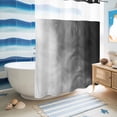 thumbnail image 5 of No Hook Shower Curtain, Black Grey Ombre Shower Curtains for Bathroom with See Through Top Window, Coastal Beach Modern Abstract Art Waterproof & Washable Bath Curtain Stall 48"x72", 5 of 9