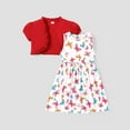 thumbnail image 4 of PatPat Girls Dresses Butterfly Tank Dress Ruffled Short Sleeve Cardigan 2 Pieces Outfits Set Sizes 5-12, 4 of 6