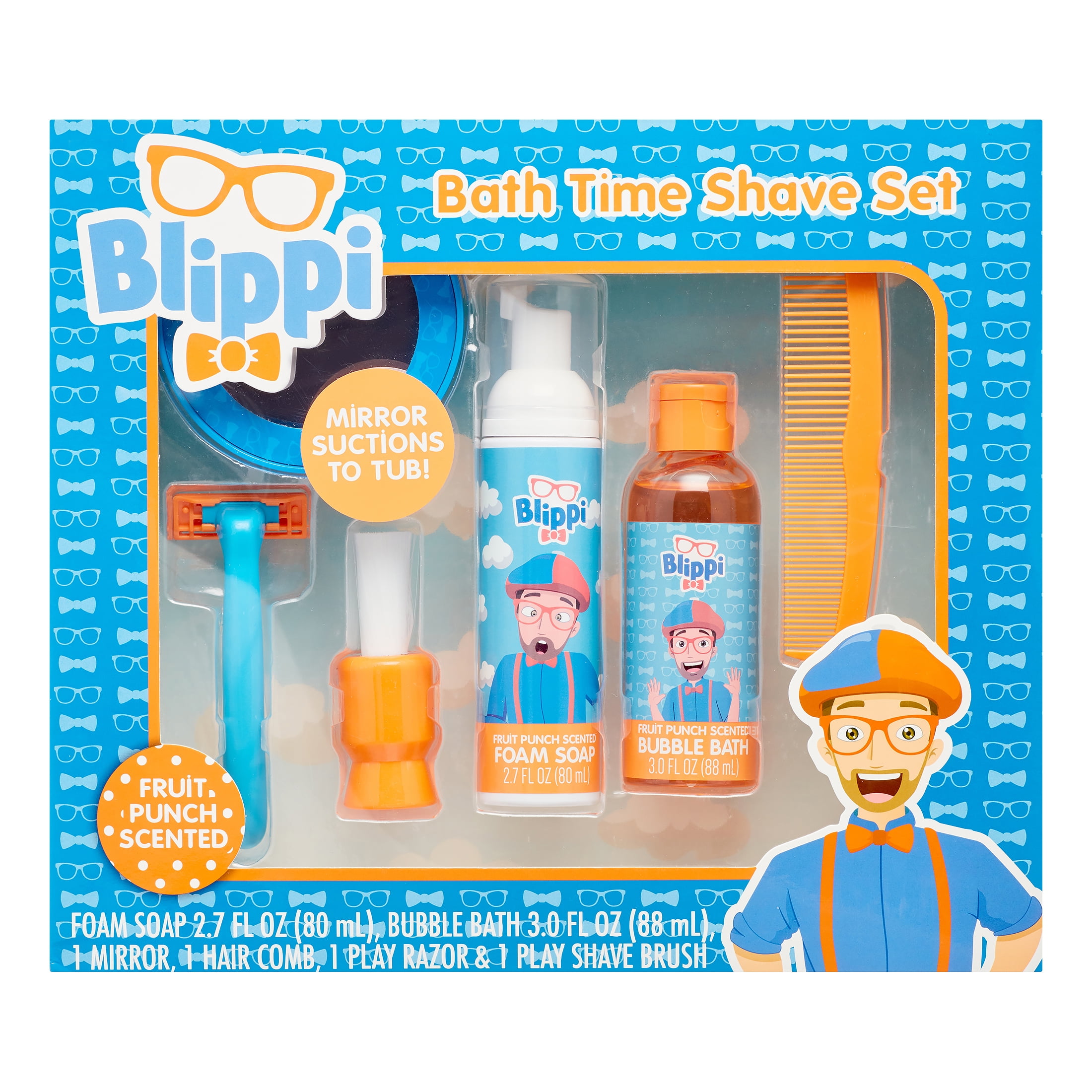 Blippi Bath Time Shave Set, Fruit Punch Scented