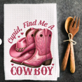 thumbnail image 4 of Valentine's Day Cupid, Find Me a Cowboy Dish Towel 16x24 Western Love Decor, 4 of 5