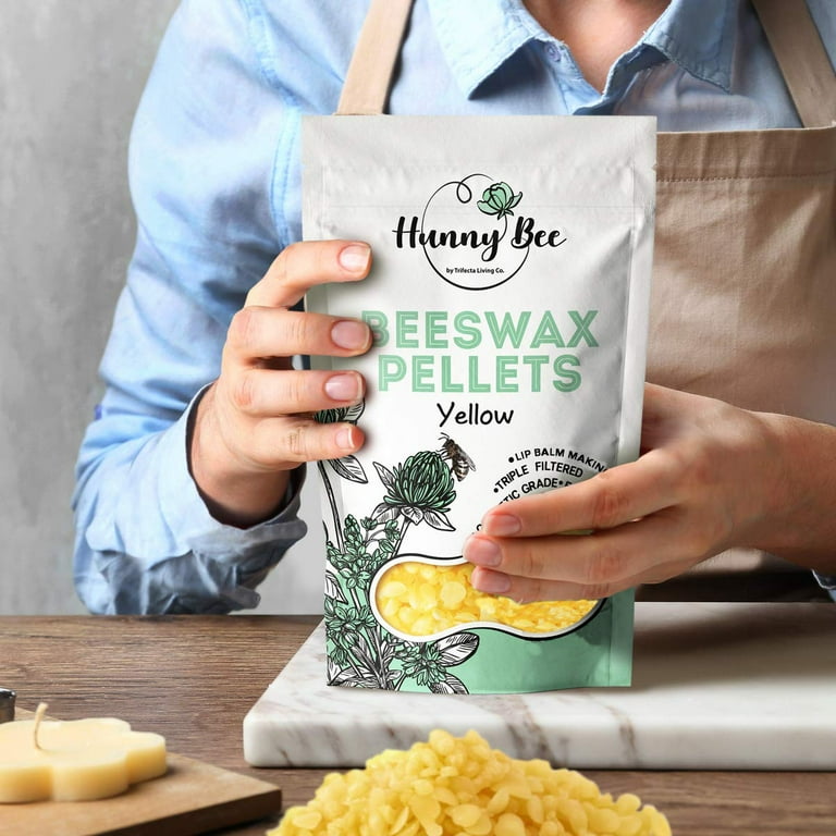Beeswax Pellets, Yellow 7 oz Food Grade Natural Organic Bees Wax, Triple  Filtered Bees Wax Pastilles for DIY Lip Balm Recipes Lotions Candles Skin