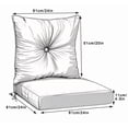 thumbnail image 3 of SDJPOI 2 Set Outdoor Deep Seat Cushions, 24"x24"X4.3" Waterproof Fade-Resistant Patio Furniture Cushions with Removable Covers & Adjustable Ties for Chairs, Sofa, Couch, 3 of 7