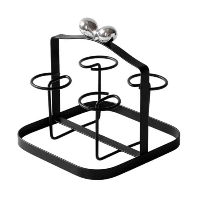 Taza de secado de taza de botella Soporte de tazas 4 Organizador de gancho de gancho resistente para limpiar la encimera de encimeras Tazas de tazas Negro