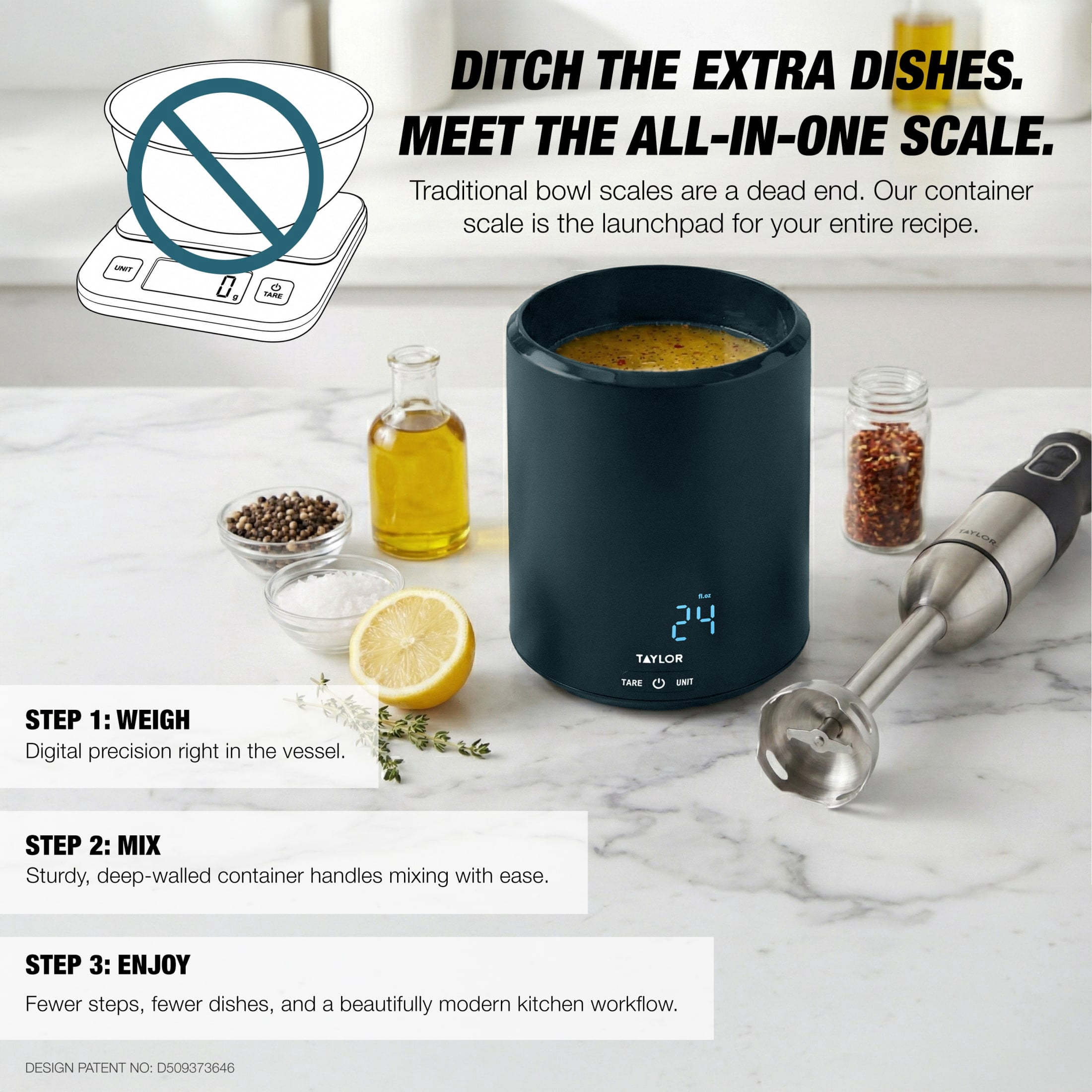 Taylor 4.4 lb USB-C Rechargeable Container Scale with Lid, Digital Food Scale for Recipes, Emerald