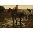 thumbnail image 2 of Fernando Fader 24x18 Black Ornate Framed Double Matted Museum Art Print Titled: Horses (1904), 2 of 5