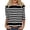 Black #033, variant on 3/4 Sleeve Shirts for Women Spring Striped Crewneck Business Casual Tops Loose Three Quarter Length Work Blouses Gray M