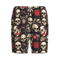 thumbnail image 6 of Daiia rock record Skull Mens Woven Stretch Pajama Short,Short Pajama Pants-Large, 6 of 7