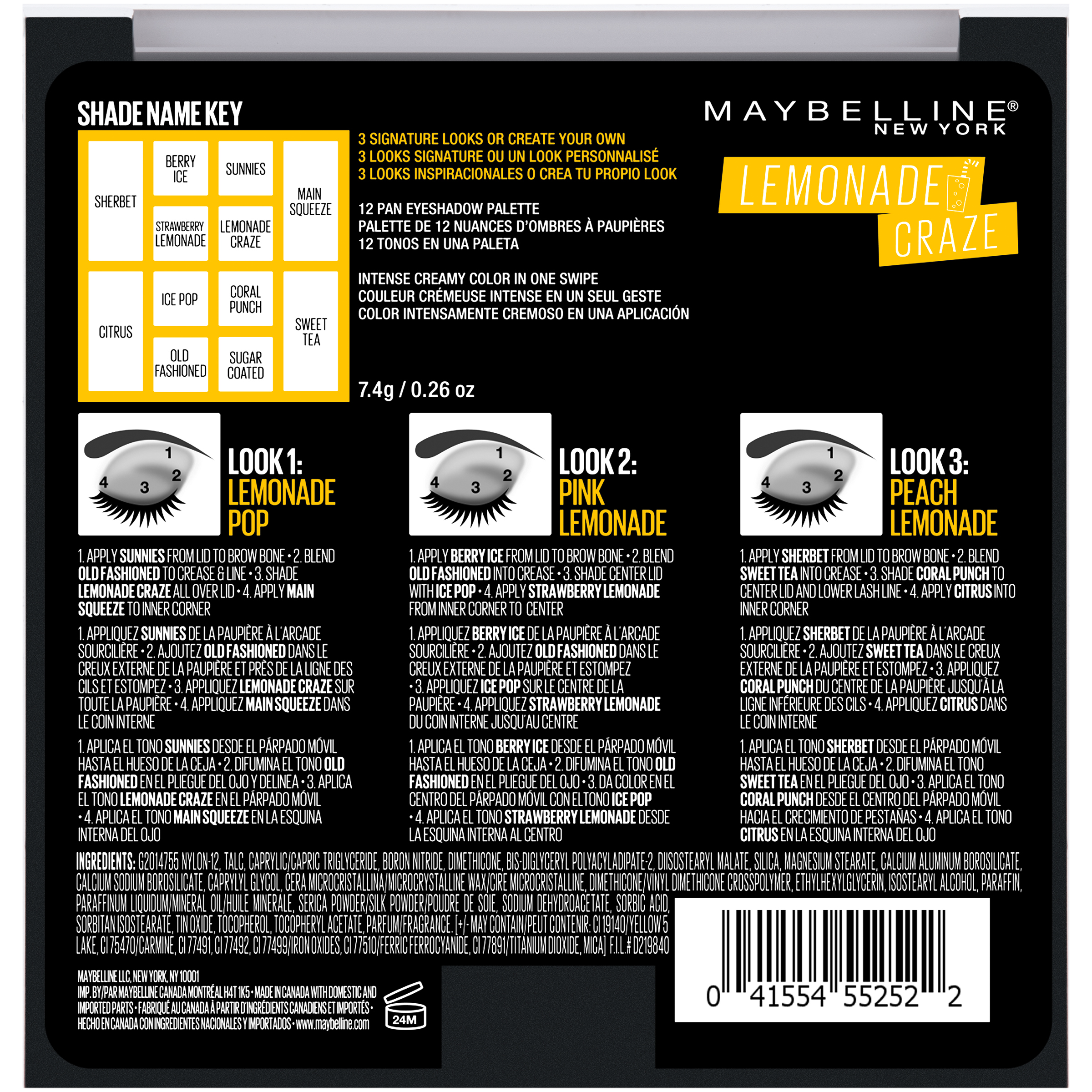 Maybelline Lemonade Craze Eyeshadow Palette Makeup, Lemonade Craze, 0.26 oz. - image 3 of 13