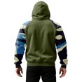 thumbnail image 5 of Men's Pullover Hoodie Long Sleeve Raglan Sweatshirt with Abstract Print Casual Loose Fit Kangaroo Pocket Green L, 5 of 5