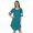 Heather(Teal Blue, variant on Inkmeso Women V-Neck Short Sleeve Dresses Solid Casual Loose Fit T-Shirt Sports Tunic Short Dress